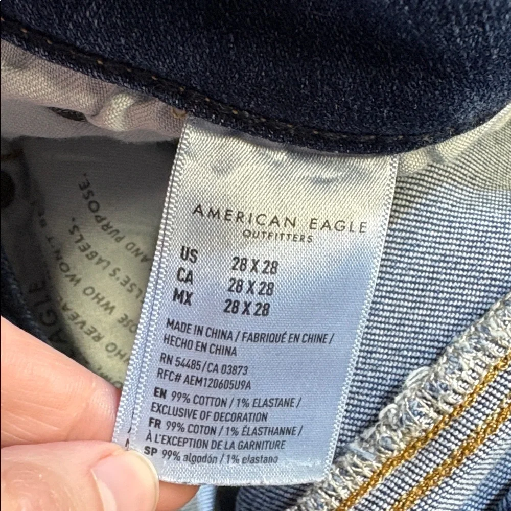 American Eagle Outfitters Skinny Fit Distressed Denim Jeans Sz 28X28